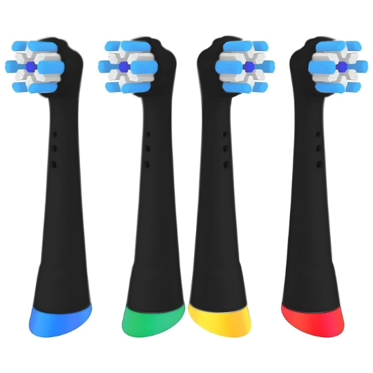 Electric Toothbrush Replacement Heads  -  (16 Pack, Black)