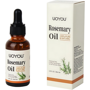 UOYOU Rosemary Oil for Hair Growth 30ml, Pure Organic Hair Growth, Rosemary Hair Oil for Dry Damaged Hair, Beard, Eyebrows, Eyelashs Growth & Hair Loss