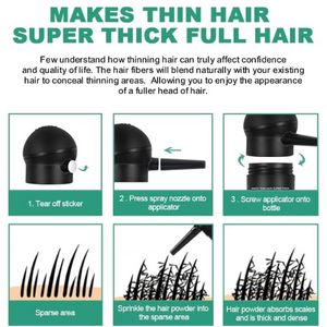 Hair Fibres for Thinning Hair - 27.5g Bottle with {Applicator}