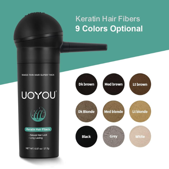 Hair Fibres for Thinning Hair - 27.5g Bottle with {Applicator} - UOYOU